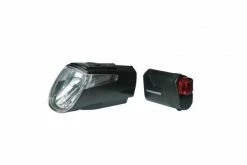 Trelock LED-Akku-Leuchten Set I-go Power LS 460/720 Schwarz Mit Halter 40 Lux STVZO