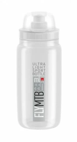 Trinkflasche Elite Fly MTB 550ml, Klar/grau