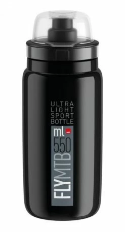 Trinkflasche Elite Fly MTB 550ml, Schwarz/grau