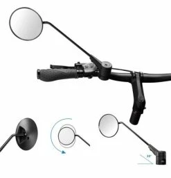 Fahrradspiegel Krampe KF1 35° Große Außenklemmung Schwarz