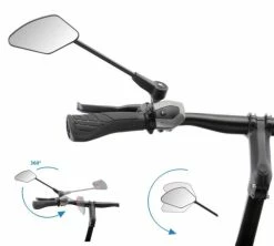 Fahrradspiegel Krampe KF Cross Typ A Mittlere Aussenklemmung Schwarz