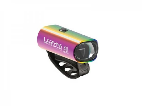 Lezyne Front Scheinwerfer Hecto Drive 40 StVZO 40 Lumen Farbe Neo Metallic (Rainbow) Akku 3 Lezyne Front Scheinwerfer Hecto Drive 40 StVZO 40 Lumen Farbe Neo Metallic (Rainbow) Akku