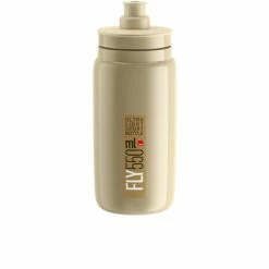 Elite Trinkflasche FLY Beige Braunes Logo Durchmesser 74mm 550ml