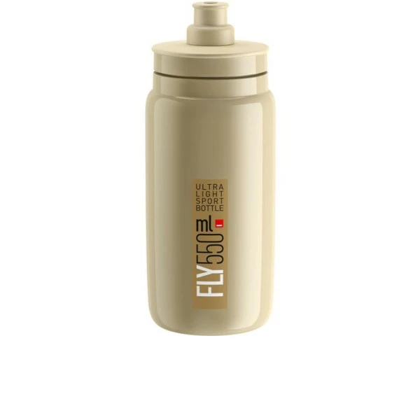 Elite Trinkflasche FLY Beige Braunes Logo Durchmesser 74mm 550ml 3 Elite Trinkflasche FLY Beige Braunes Logo Durchmesser 74mm 550ml