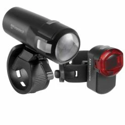 Axa Beleuchtungs Set Compactline 35 CB 35 Lux LED USB Akku Schwarz StVZO