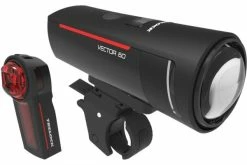 Trelock LED-Akku-Leuchten Set I-go Vector LS 600/740, Schwarz Mit Halter STVZO