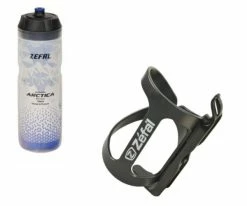 1x Zefal Trinfklaschenhalter WIIZ Schwarz Inkl. 1x Zefal Trinkflasche Arctica 750ml Blau