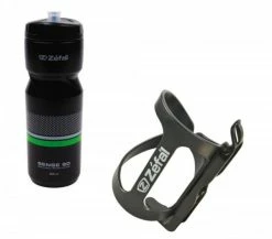 1x Zefal Trinfklaschenhalter WIIZ Schwarz Inkl. 1x Zefal Trinkflasche Sense M80 800ml Schwarz (weiß/