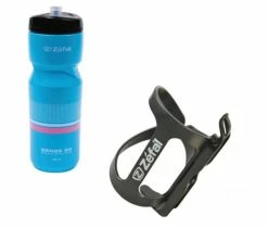 1x Zefal Trinfklaschenhalter WIIZ Schwarz Inkl. 1x Zefal Trinkflasche Sense M80 Cyan (pink/weiß) 800
