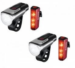 2 X Sigma Beleuchtungsset Aura 80 USB Blaze Fahrradbeleuchtung LED Frontlicht Rücklicht Akkubetriebe
