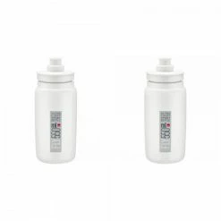 Elite 2 X Trinkflasche FLY Weiß Graues Logo 550 Ml Durchmesser 74mm