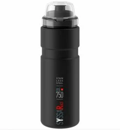 Elite Trinkflasche Syssa Race 750 Ml Schwarz Matt Edelstahl