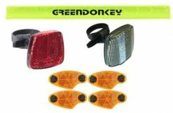 Busch-mueller Reflektor-Set - Frontstrahler + Rückstrahler + Speichenstrahler StVZO Mit Reflexband Gelb Klettversc